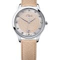 L'Duchen L'Duchen Grace D 791.15.35  D 791.15.35 кварцевые женские часы  бежевый циферблат, браслет кожаный — вид спереди